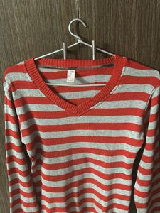 Striped V-Neck Sweater