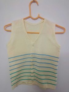 Ribbed cream Colour Crop Top