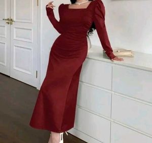 Elegant Maroon Maxi Dress