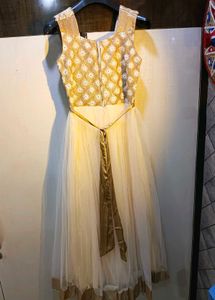 Gold Embroidered Party Dress