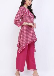 Pink Printed Kurta Pant Set