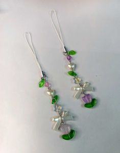 🌷💖 Combo of 2 Handmade Floral Phone Charms✨