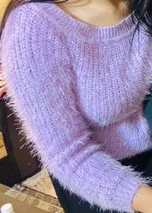 Lavender Knit Pullover Sweater