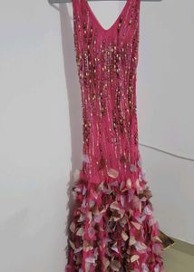 Rose Pink Couture Party Gown