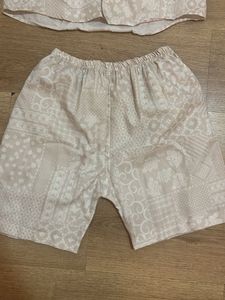 Patterned Cord Shirt &amp; Shorts Set