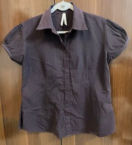 Cute Purple Puff Sleeve Shirt