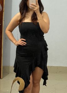 Black Ruffle Mini Dress