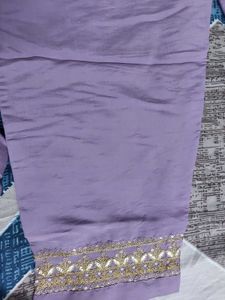 Lavender Color Kurta Set With Embroidery