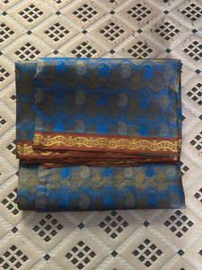 Blue Gold Art Silk Saree