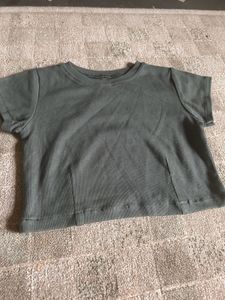 Olive Green Cropped Tee