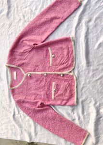 (Made In Korean) Pink Knit Cardigan