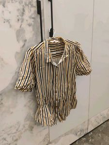 Striped Button-Up Top
