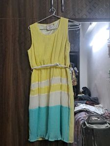 Pleated Dress With Inner Lining
