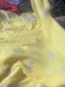 Yellow Embroidered Saree