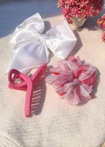 3 Pcs Gift 🎁 Hamper Pink Organza Scrunchies