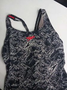 Speedo Black &amp; White Printed Monokini