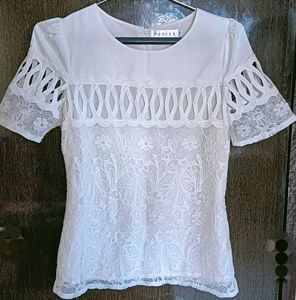 Elegant White Lace Top