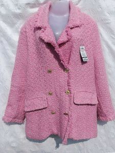 Pink Tweed Double-Breasted Coat 💕