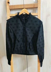 Elegant Black Embroidered Top Size-36-38