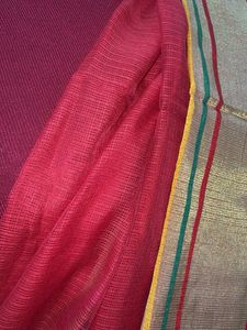 Elegant Red Saree with Golden Border