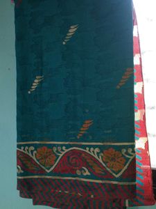 Elegant Teal &amp; green sea Saree