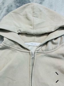 Beige Zip-Up Hoodie