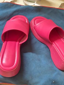 Pink Platform Slide Sandals