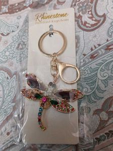 Dragonfly Rhinestone Keychain