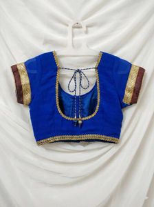 Blue Embroidered Saree with Blouse