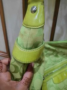 Coach Green Signature Hobo Bag