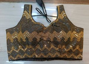Black & Gold Sequin Blouse