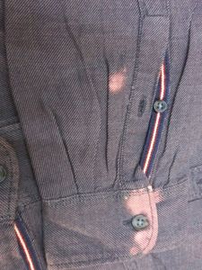 Preloved Shirt denim Blue Color  ( some Color change Seen At One CupLink