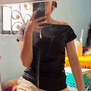 Off-Shoulder Black Top