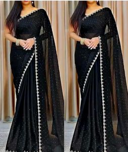 Elegant Black Embellished Saree