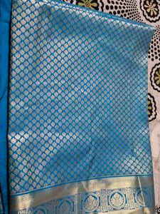 Aqua Blue Silk Saree