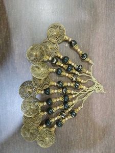 Black And Golden Danglers For Blouse