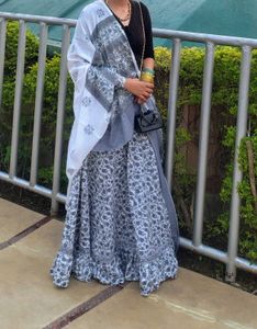 Elegant Floral Print Lehenga Choli