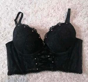 Black Lace Corset Bralette