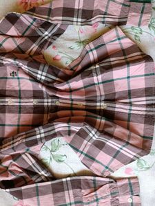 Pink &amp; Brown Plaid Long Sleeve
