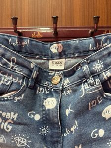 Printed Denim Jeans