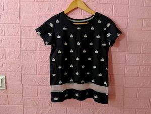 Black T-shirt  With Print