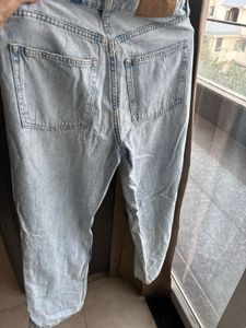 Straight ribbed jeans