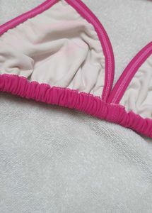 Pink Triangle Bikini Top Nylon Adjutable