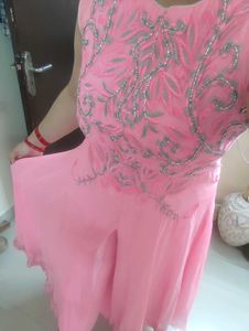 Pink Embroidered Ethnic Gown