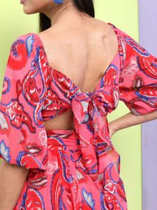 Tokyo Talkies Branded Paisley Print Dress