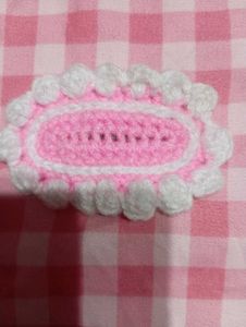 crochet pack of three hair clips