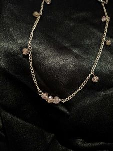 Silver Chain Necklace with Beaded Charms