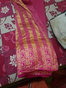 Pink &amp; Gold Saree