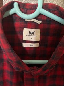 Lee Red Plaid Shirt 100% Original Men