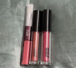 Combo Of 3 Nude Lipstick From Nykaa And Lotus.